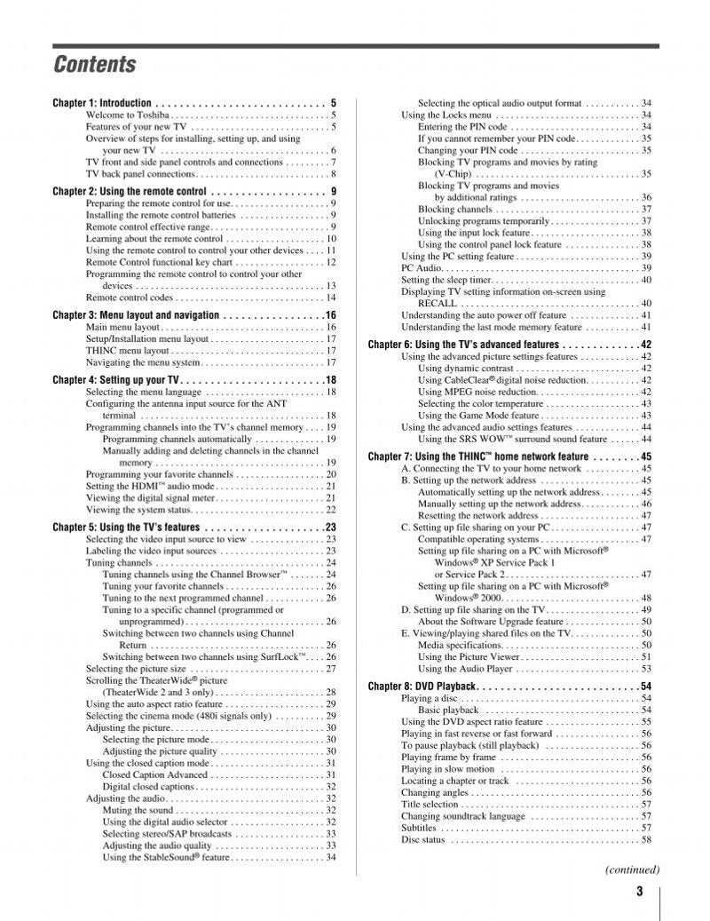 Toshiba 26HLV66 TV Operating Manual