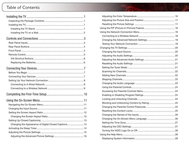 Vizio M420SV M470SV XRT303 TV Operating Manual