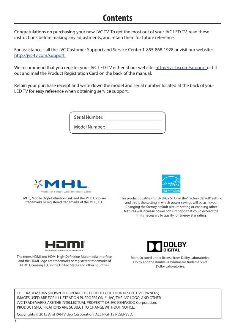 JVC EM40 NF 5 RF EM43 TV Operating Manual