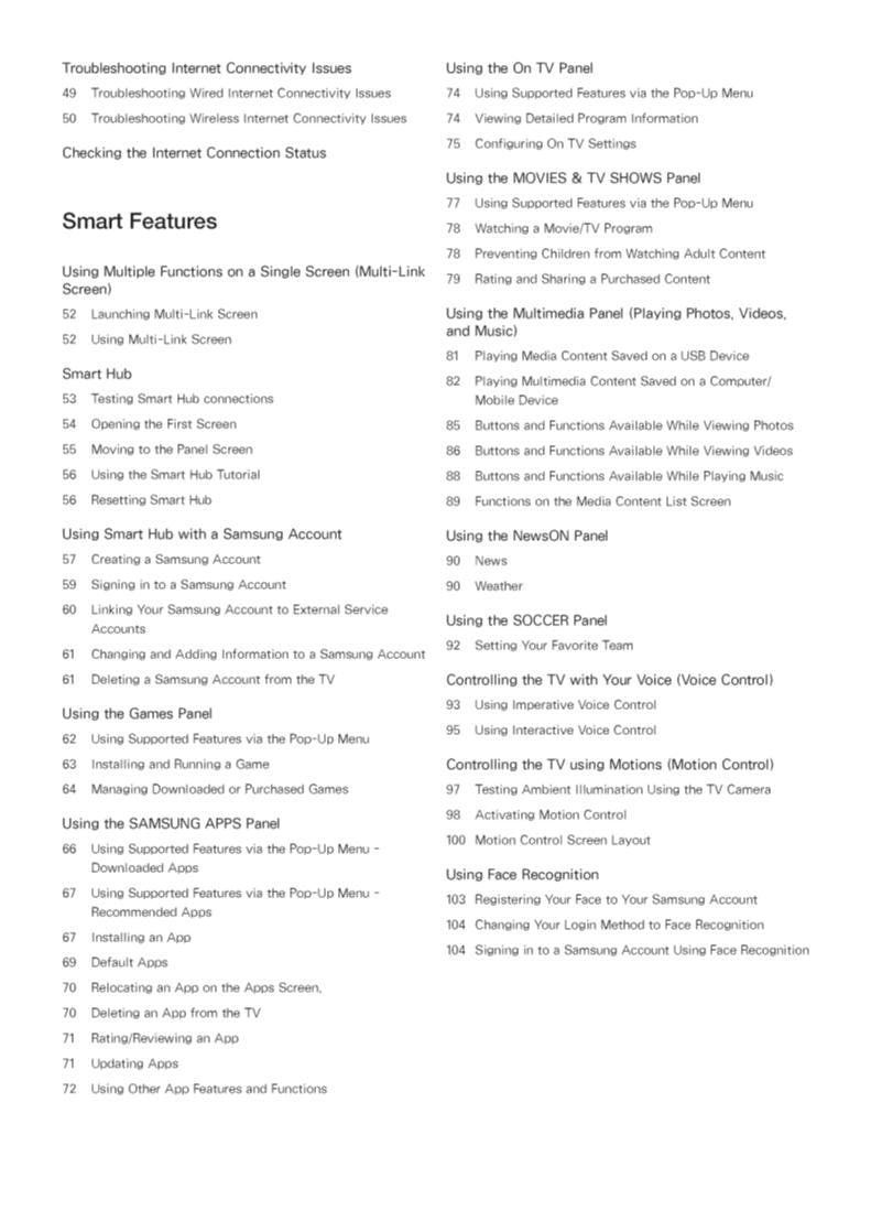 Samsung UN40H6400AFXZAOM TV Operating Manual