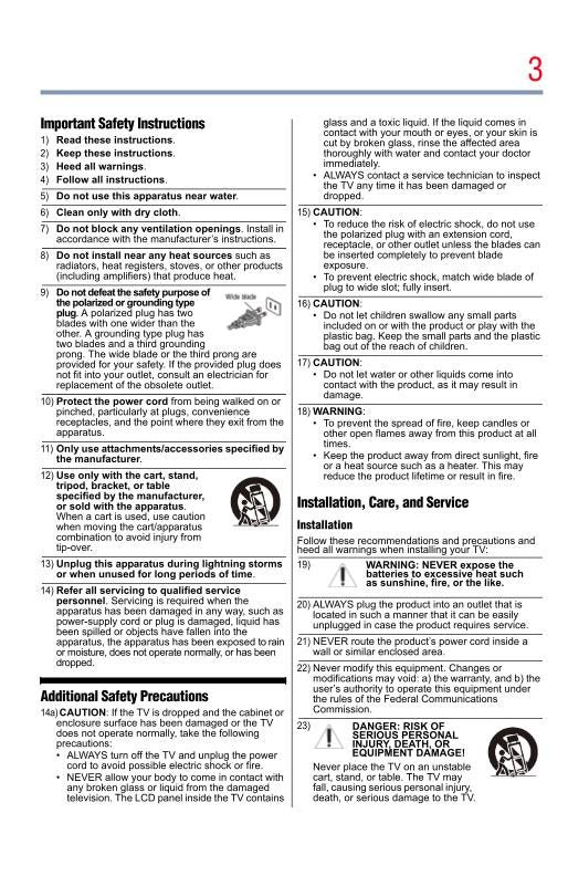Toshiba 24L4200U 32L4200U 46L5200U TV Operating Manual