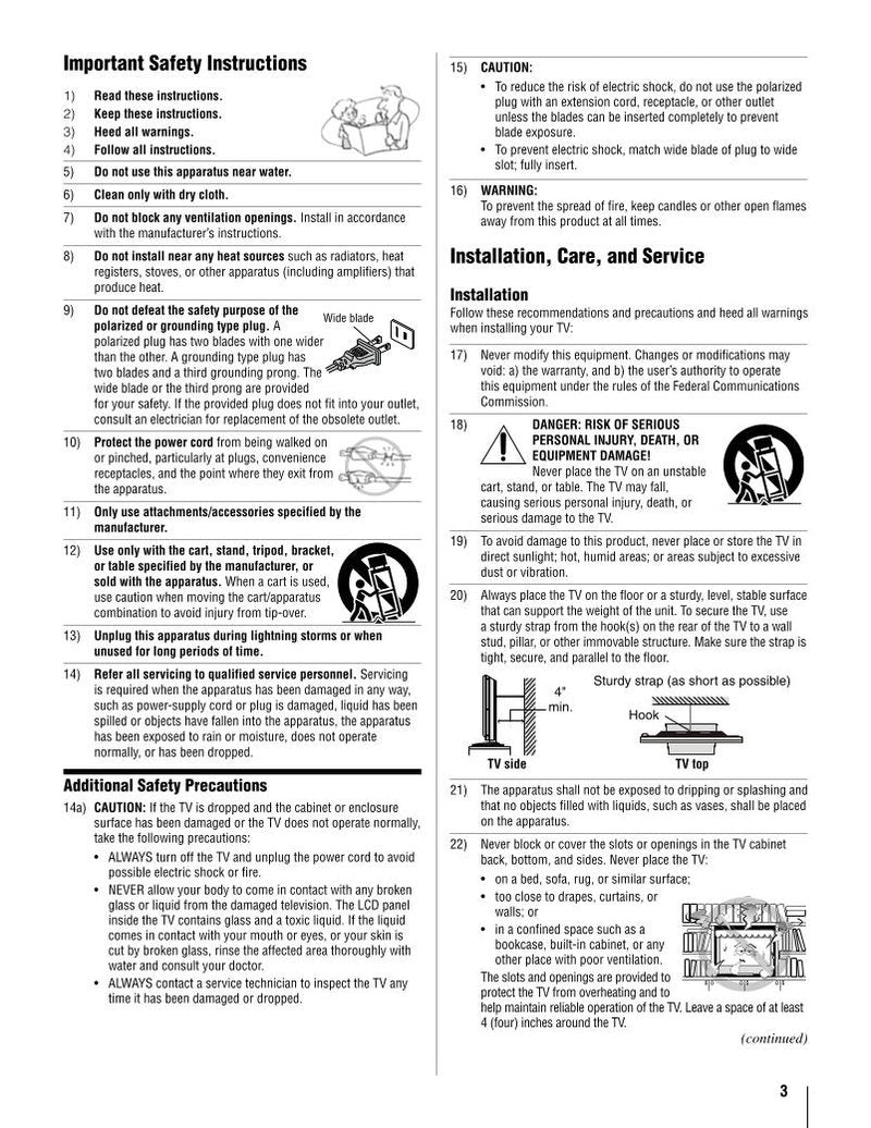 Toshiba 26AV502U 32AV502U 32AV50SU TV Operating Manual