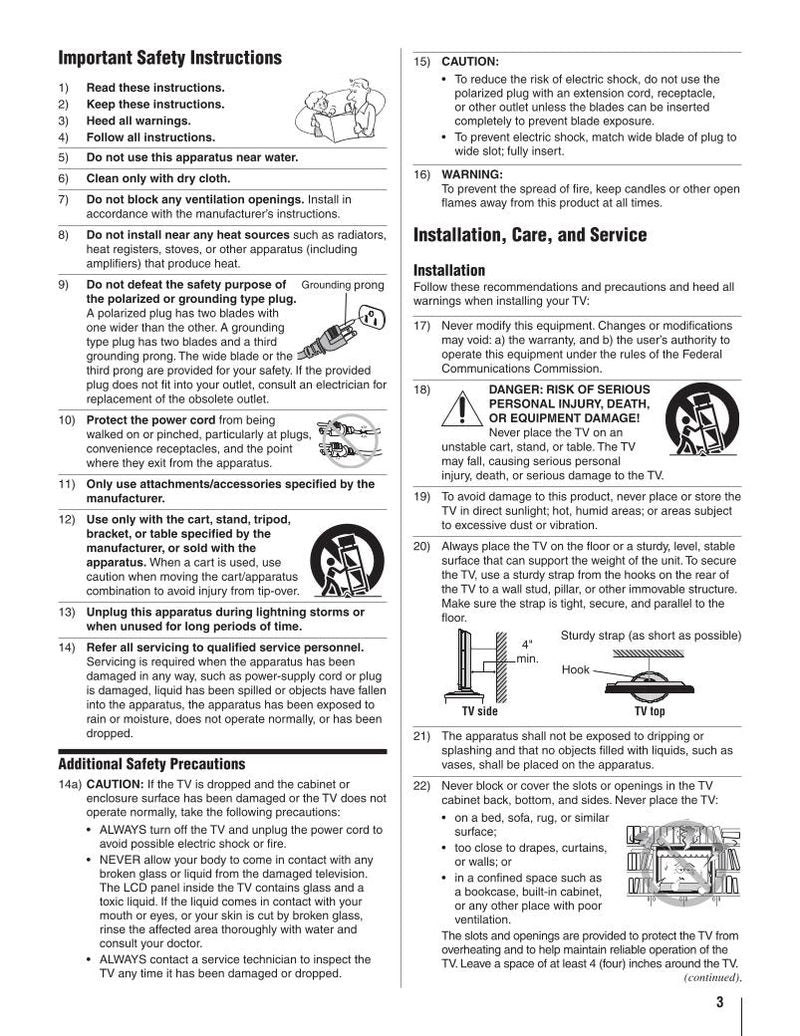 Toshiba 26AV500U 32SL410U 37AV500E TV Operating Manual