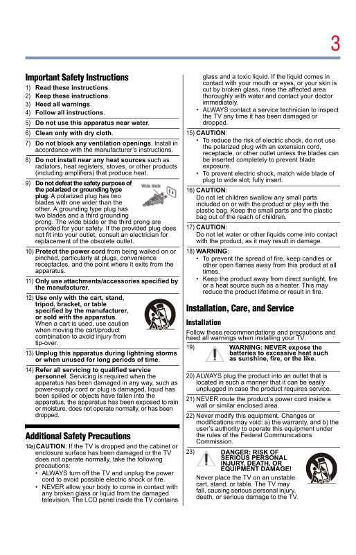 Toshiba 32C120U1 TV Operating Manual