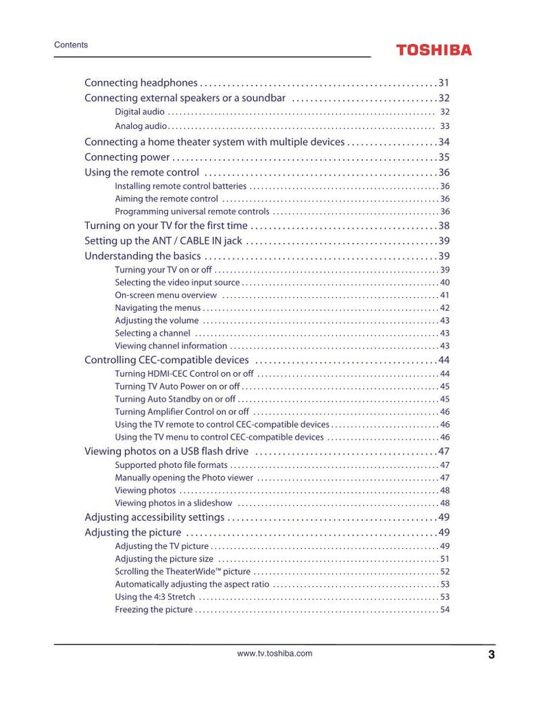 Toshiba 32L310U18OM TV Operating Manual