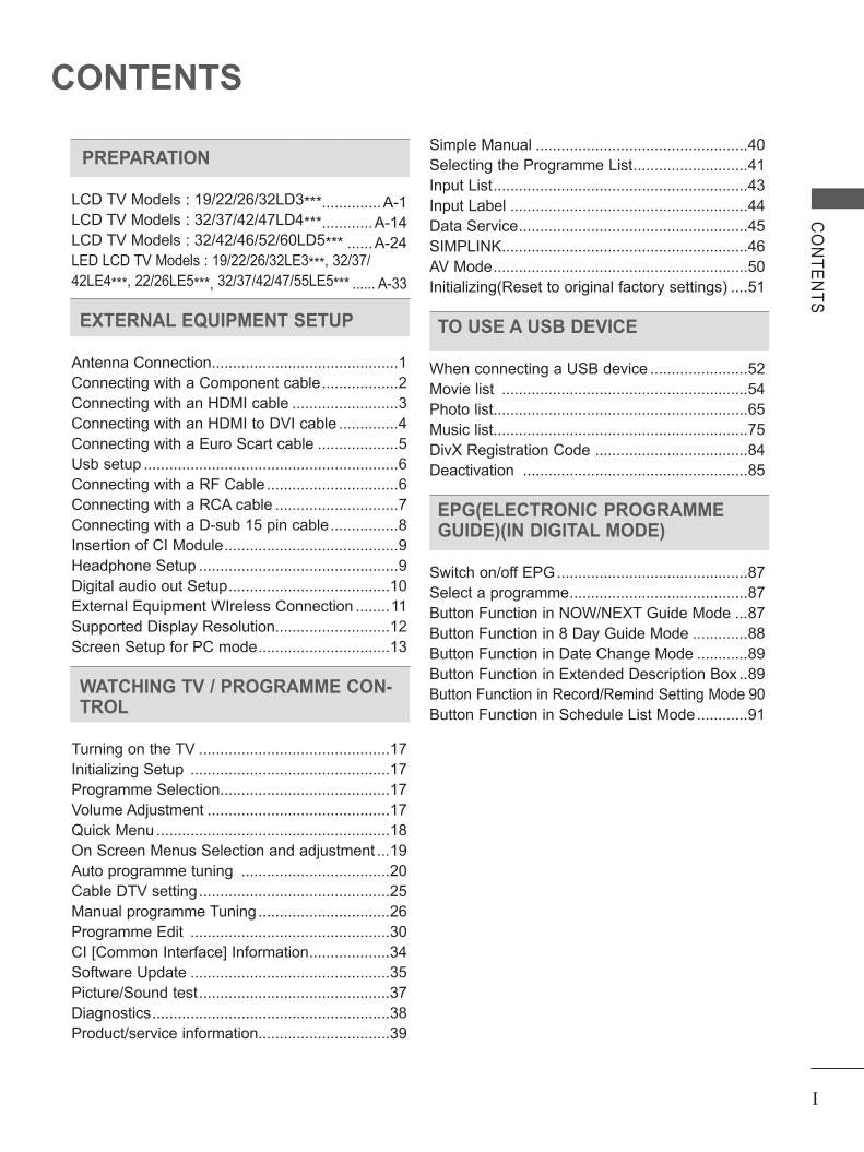 LG 19 LD 340-ZA 340N-ZA 341-ZB TV Operating Manual