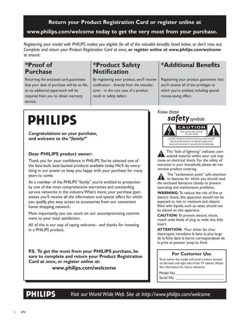 Philips 32PFL3505D 32PFL3505D/F7 32PFL3505DF7 TV Operating Manual