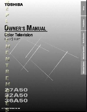 Toshiba 27A50 32A50 36A50 TV Operating Manual