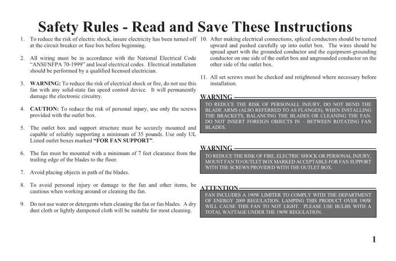 Hampton Bay AC 386 WBHAMPTONBAYSAVONA 52 INWEATHEREDBRONZECEILINGFAN Ceiling Fan Operating Manual