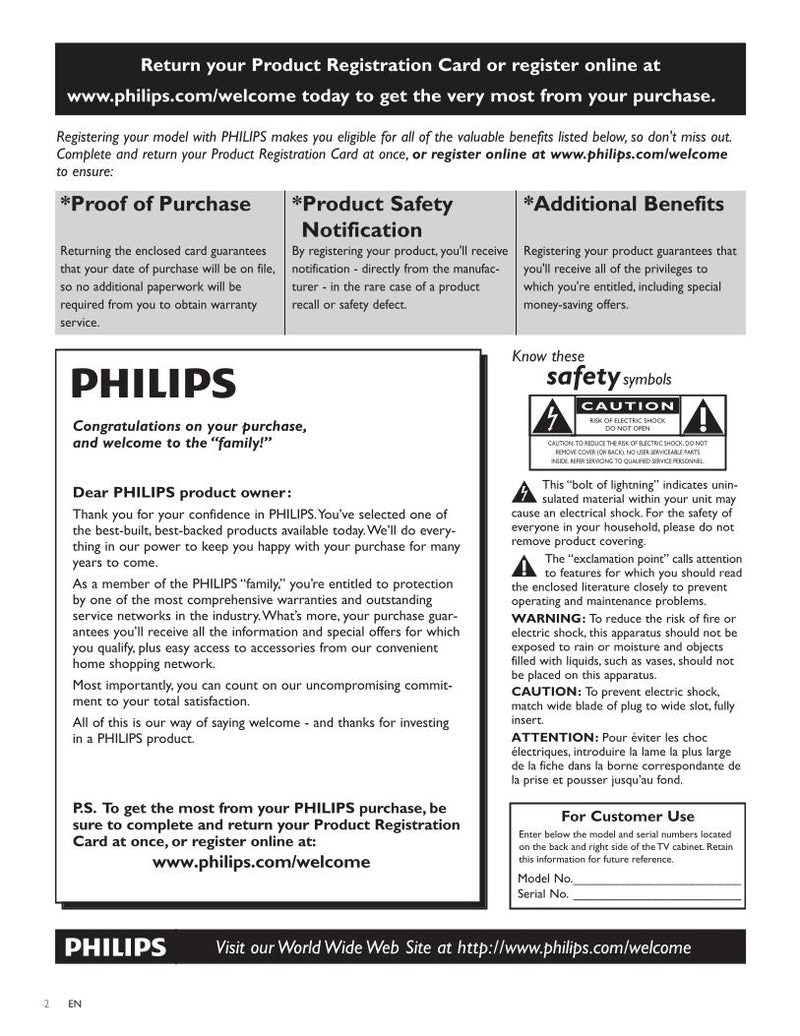 Philips 40PFL3505D/F7 40PFL3705D 40PFL3705D/F7 TV Operating Manual