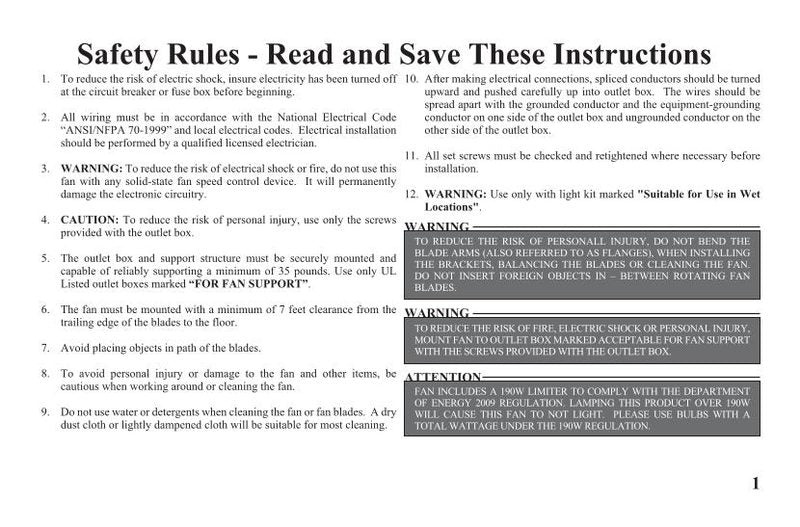 Hampton Bay AG523MH/N1 San Lucas 56 In. Natural Iron Ceiling Fan Operating Manual