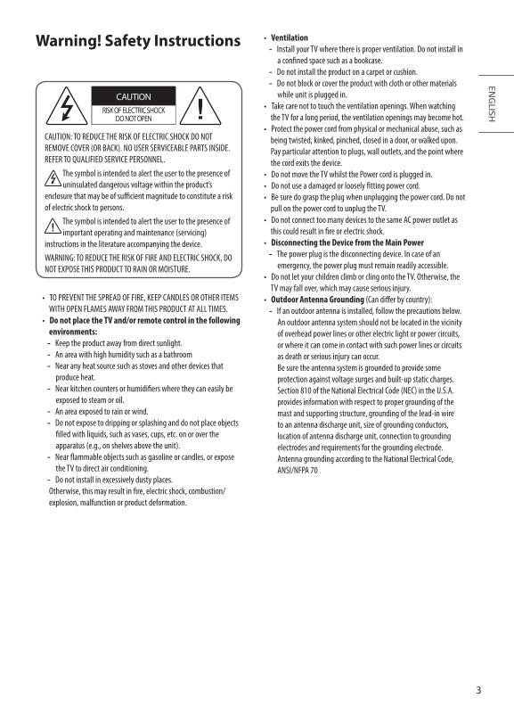 LG 49 UM 7300PUA TV Operating Manual