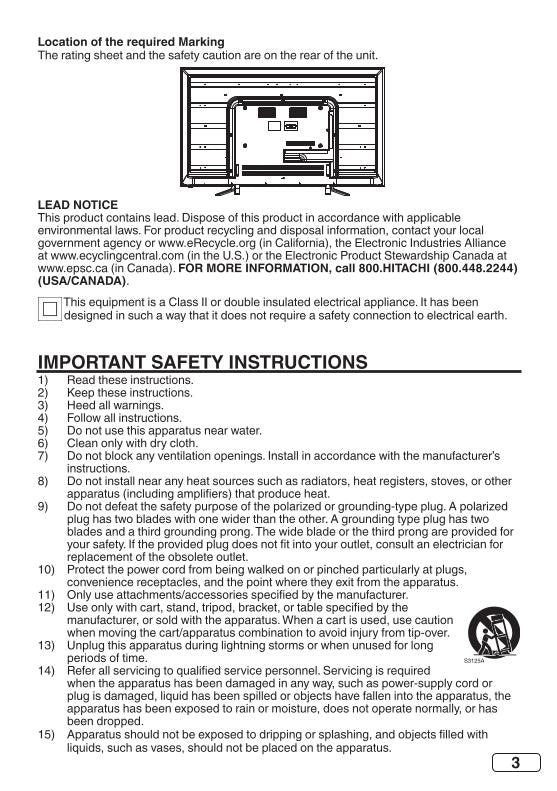 Hitachi 48 C 6 TV Operating Manual