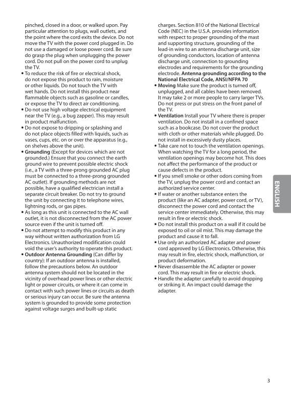 LG 43 LJ 5500-UA 550M-UB 5550-UC TV Operating Manual