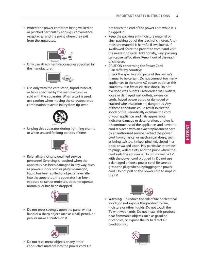 LG 55 EF 9500 EG 9200 65 TV Operating Manual