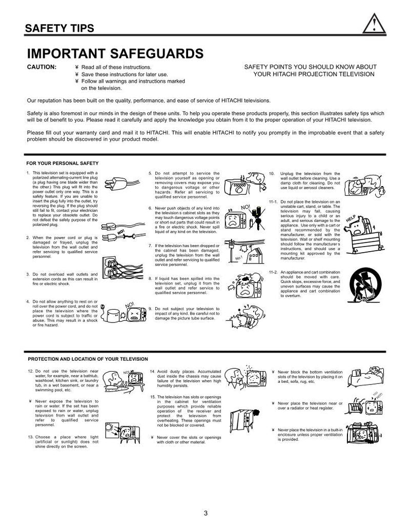 Hitachi 53 SBX 59B 59BK 61 TV Operating Manual