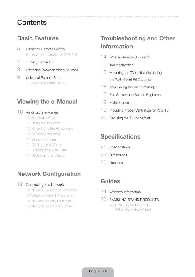 Samsung UN32F6350 UN32F6350AFXZA UN40F6350 TV Operating Manual