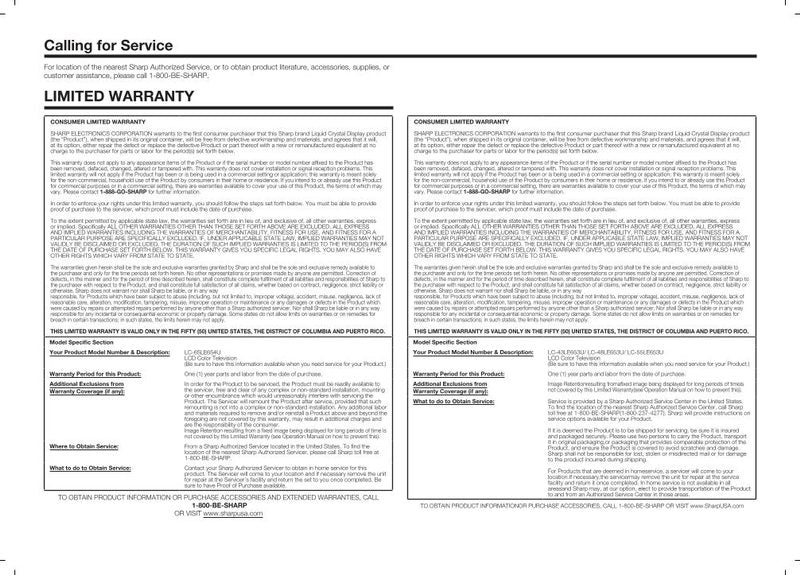 Sharp LC43LE653U LC48LE653U LC55LE653U TV Operating Manual