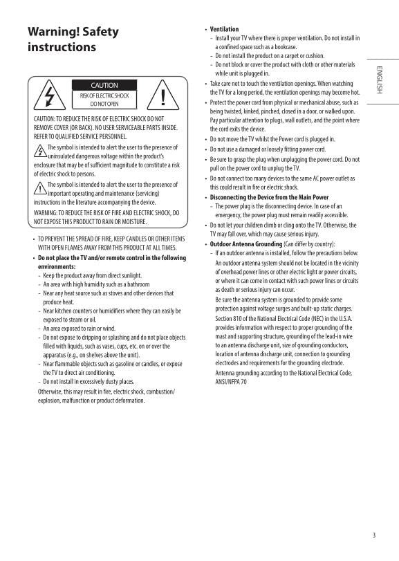 LG 65 SM 9000PUA 55 8100PUA TV Operating Manual