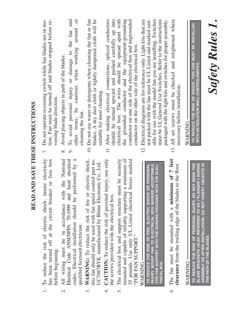 Hampton Bay 68042 Trieste 52 in Indoor Brushed Nickel Ceiling Fan Operating Manual