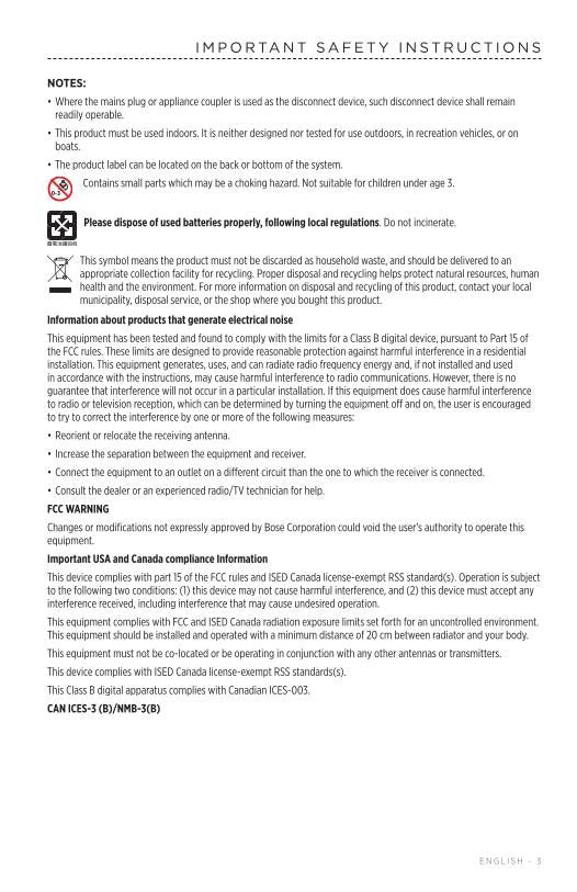 Bose SOUNDTOUCH 30 Audio System Operating Manual