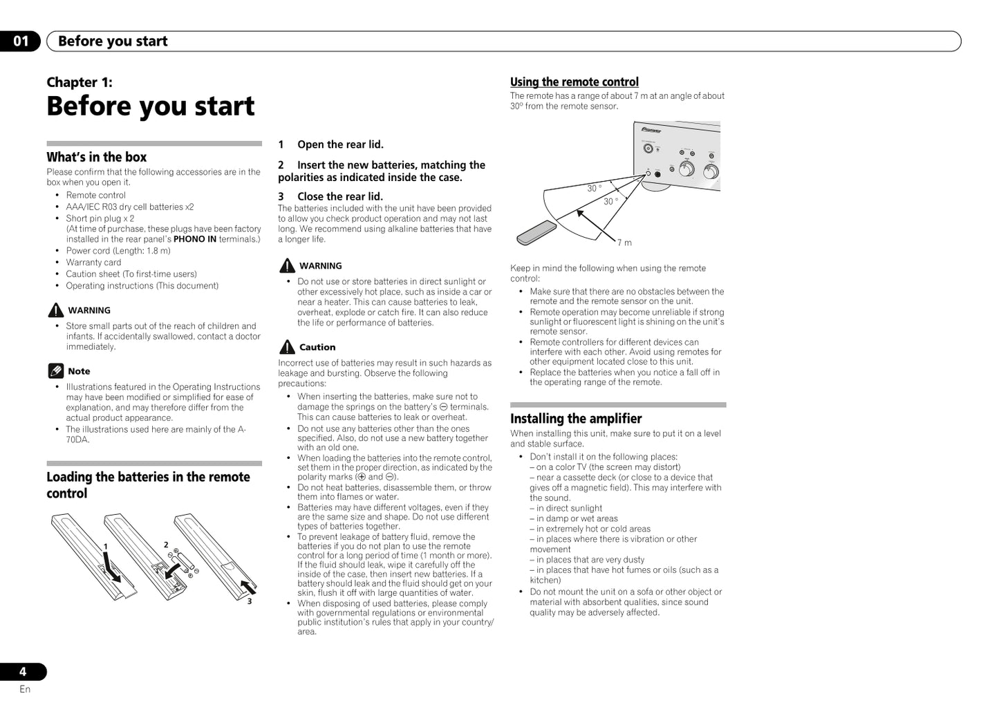 Pioneer A-50DA & A-70DA Amplifier Owner/ User Manual (Pages: 17)