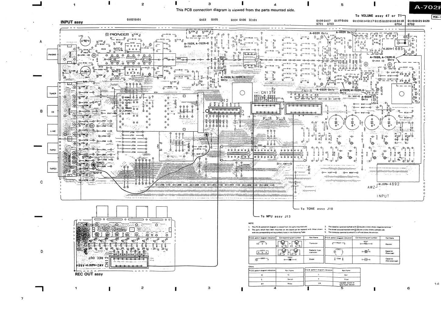 Pioneer A-602R & A-702R Amplifier Service Manual (Pages: 37)