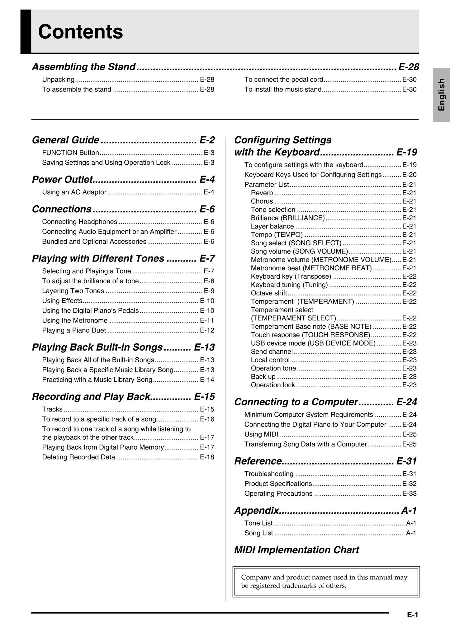 Casio AP-220 Keyboard Piano Owner's/ User Manual (Pages: 40)