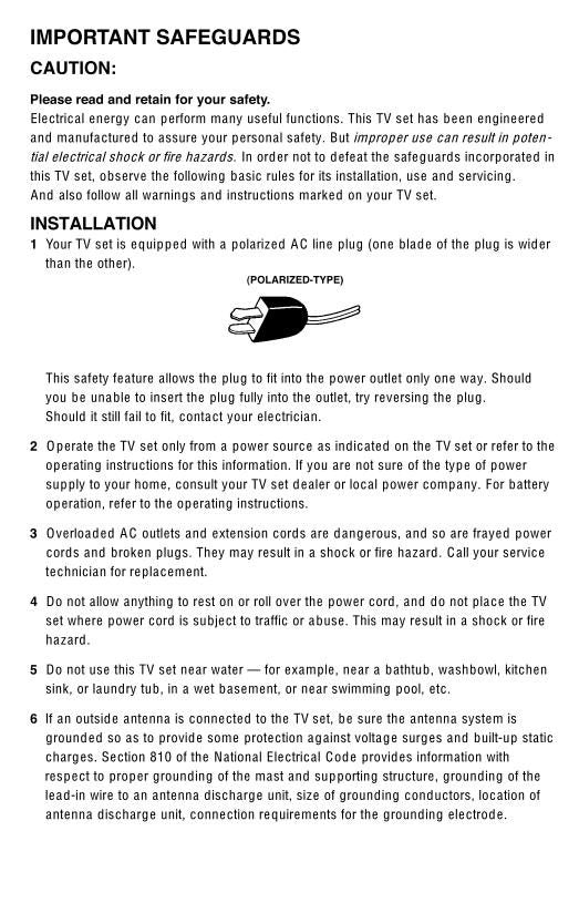 JVC AV27260 AV32230 AV32260 TV Operating Manual