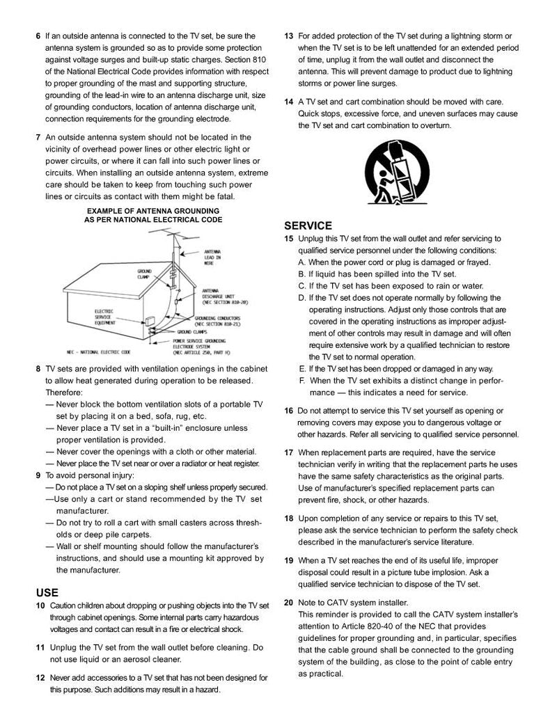 JVC AV32920 TV Operating Manual