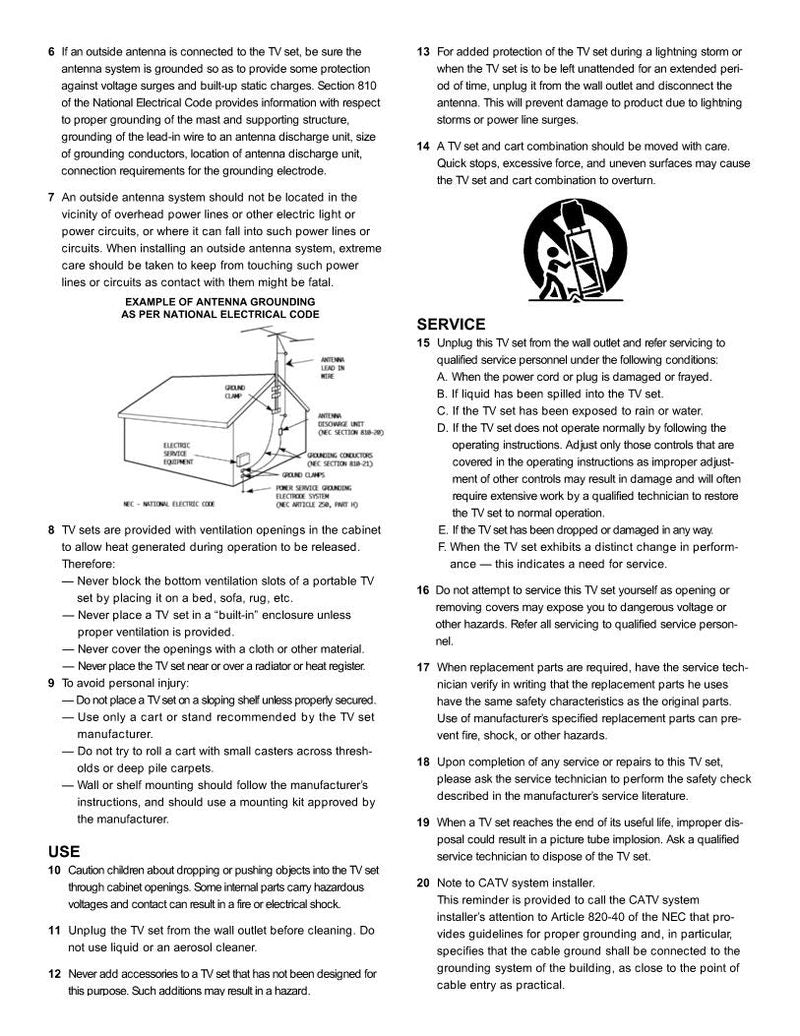 JVC AV27150 AV32115 AV32120 TV Operating Manual