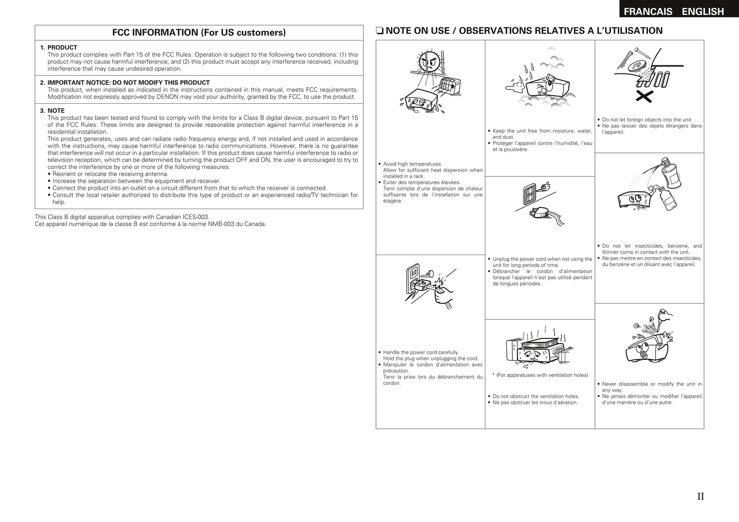Denon AVR-1909 AV Receiver Owner's/ User Manual (Pages: 92)