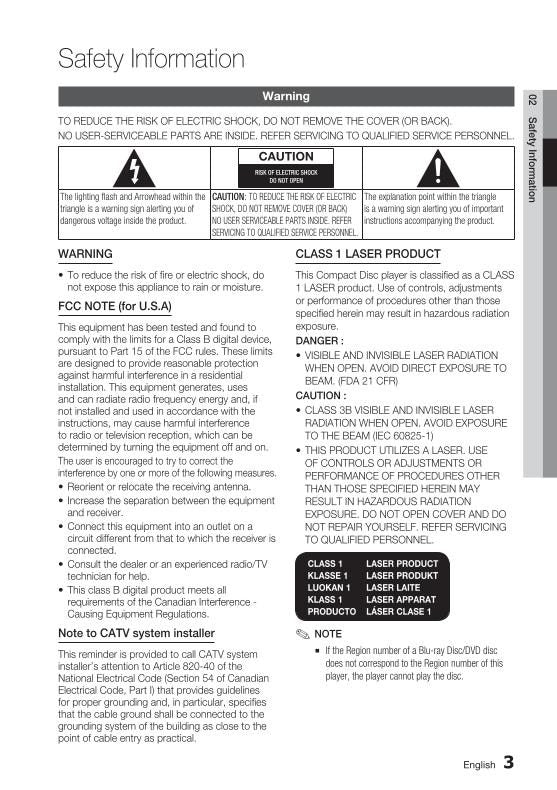 Samsung BDC5500 Blu-Ray DVD Player Operating Manual