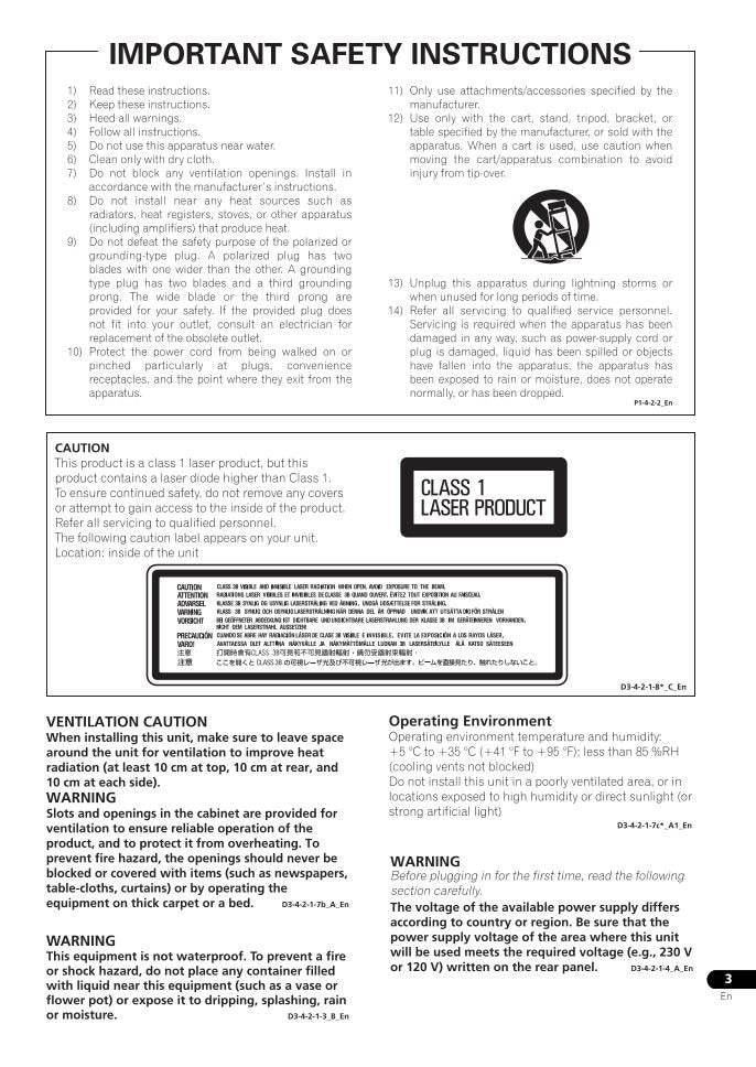 Pioneer BDP23FD Blu-Ray DVD Player Operating Manual