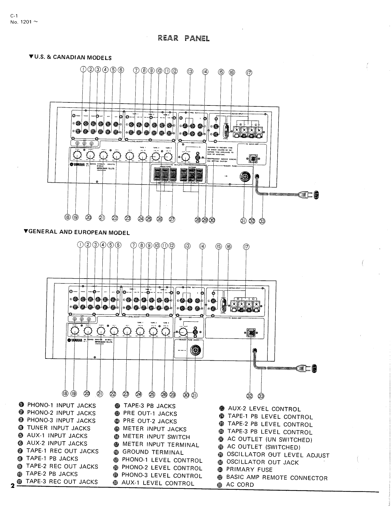 Yamaha C-1 Control Amplifier Service Manual (Pages: 71)