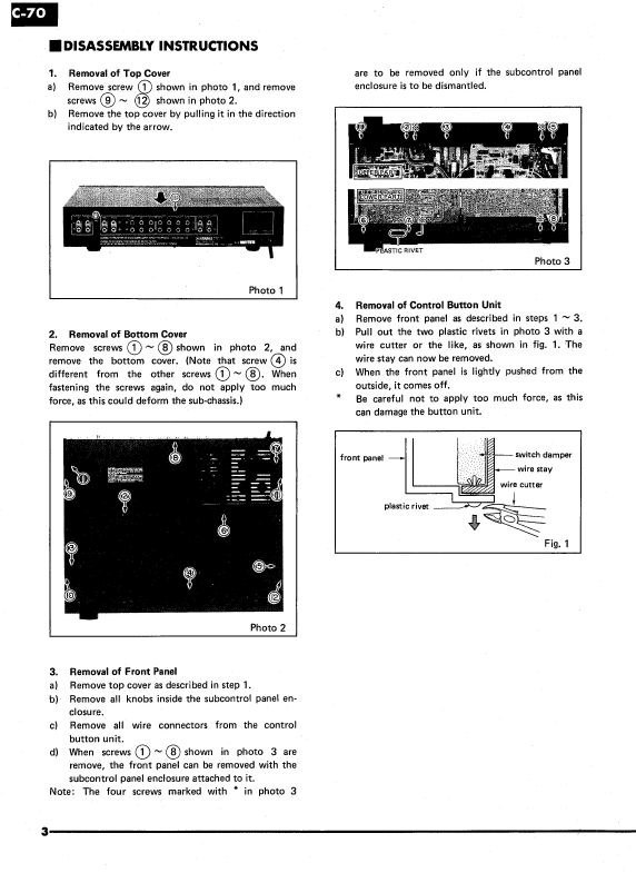 Yamaha C-70 Amplifier Service Manual (Pages: 28)