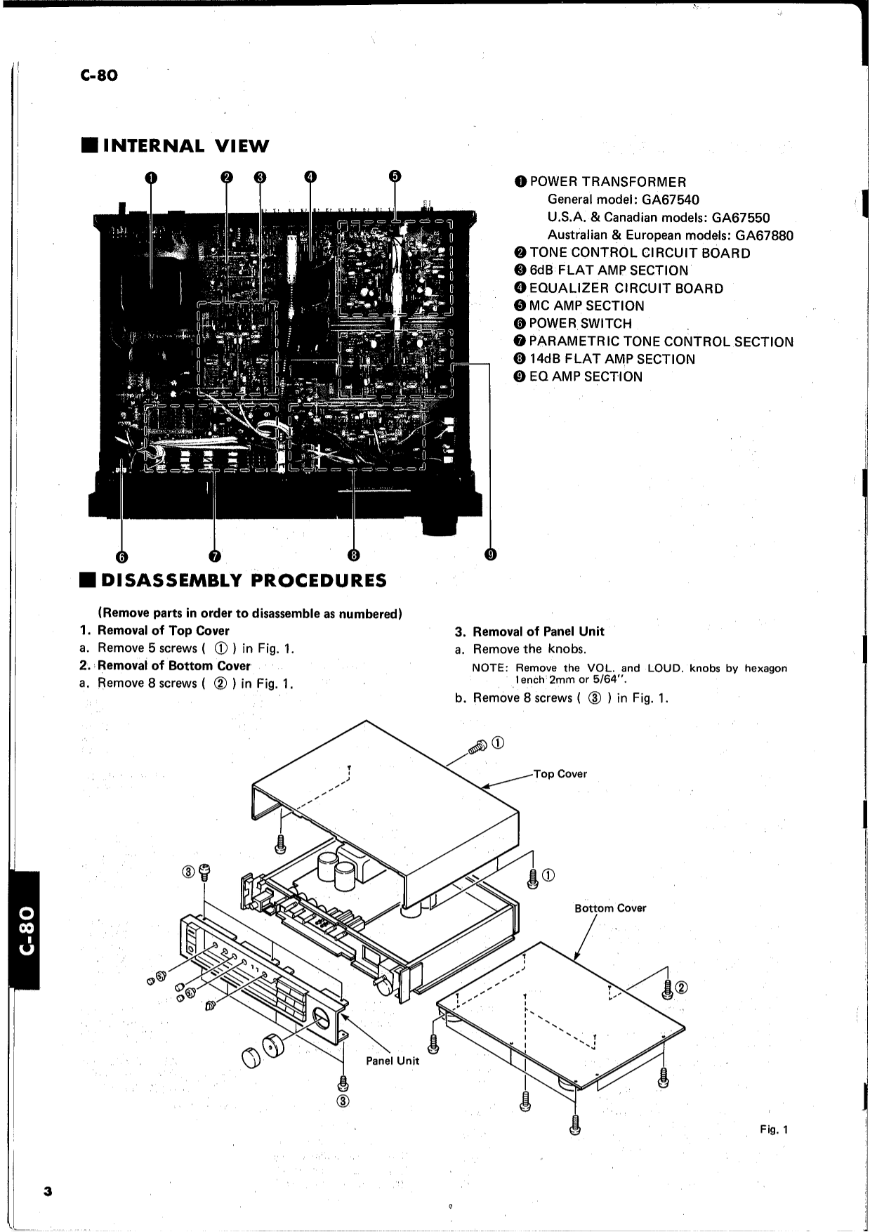 Yamaha C-80 Stereo Control Amplifier Service Manual (Pages: 19)