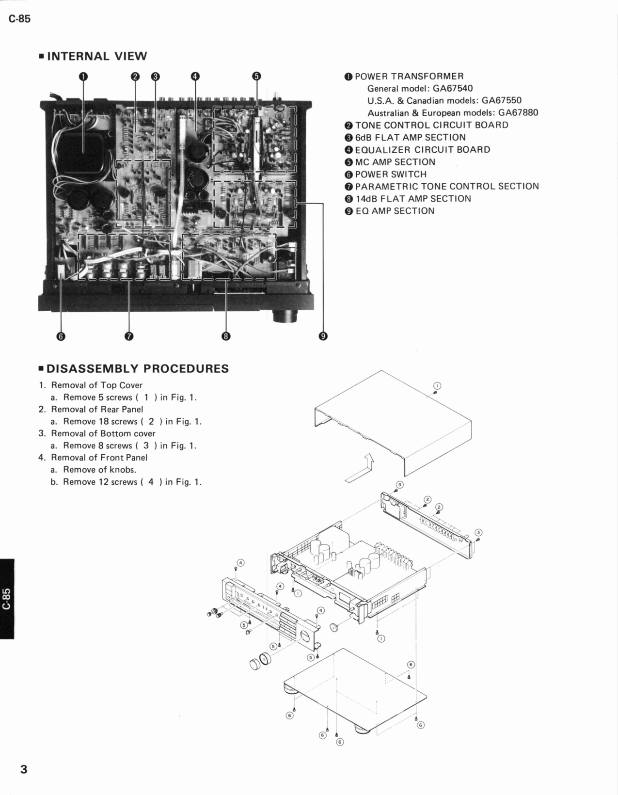 Yamaha C-85 Stereo Control Amplifier Service Manual (Pages: 23)