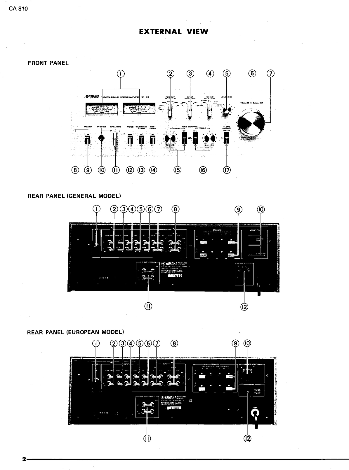 Yamaha CA-810 Amplifier Service Manual (Pages: 21)