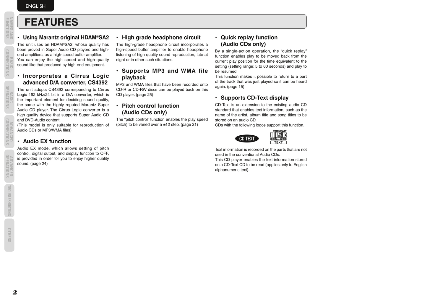 Marantz CD5003 CD Player Owner/ User Manual (Pages: 38)