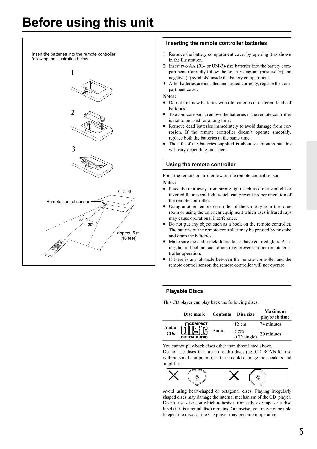 Integra CDC-3 CD Player Owner's/ User Manual (Pages: 16)