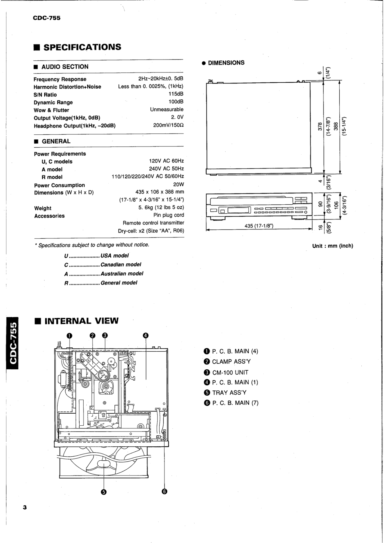 Yamaha CDC-775 CD Player Service Manual (Pages: 35)