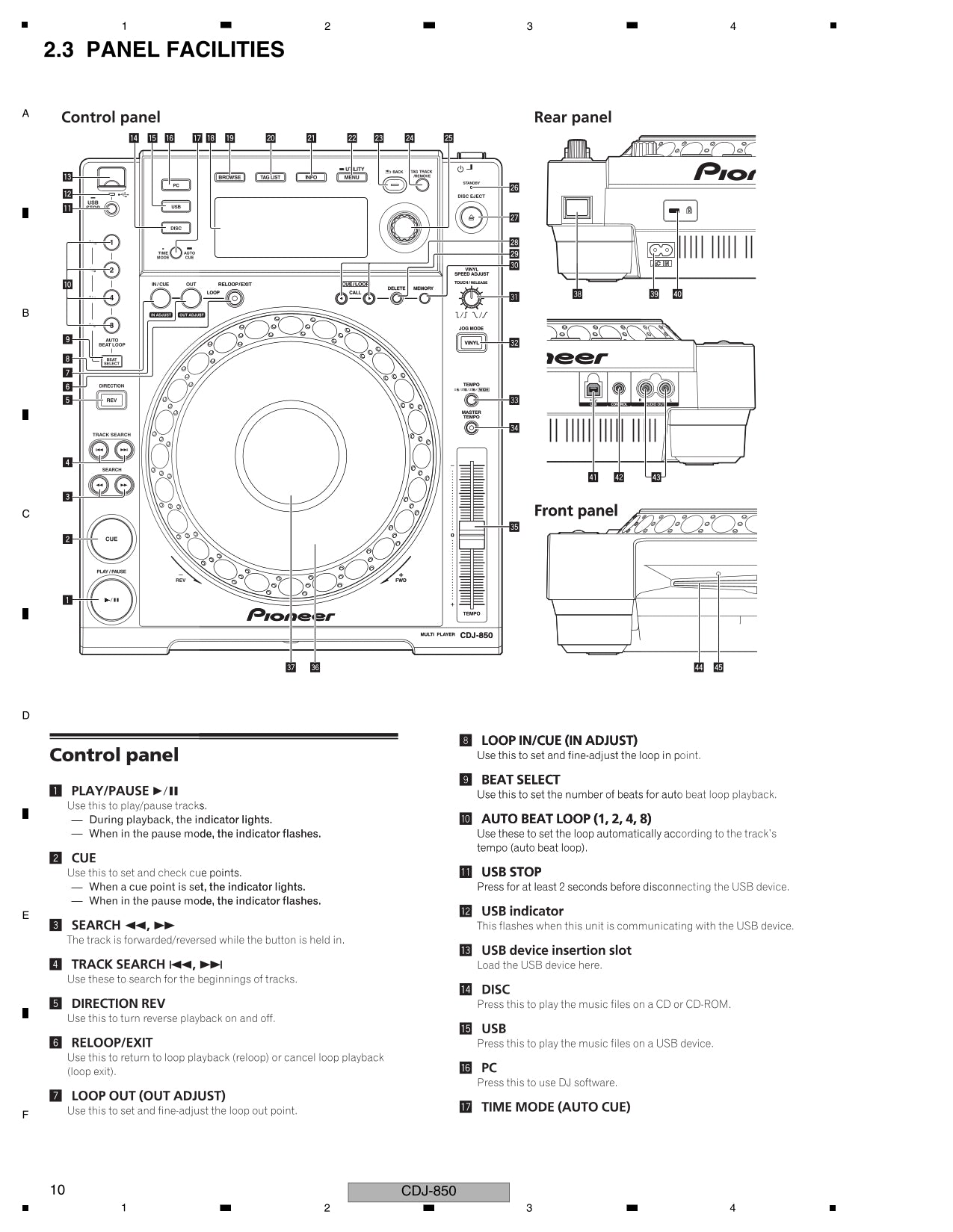 Pioneer CDJ-850 Multi-Player Service Manual (Pages: 122)