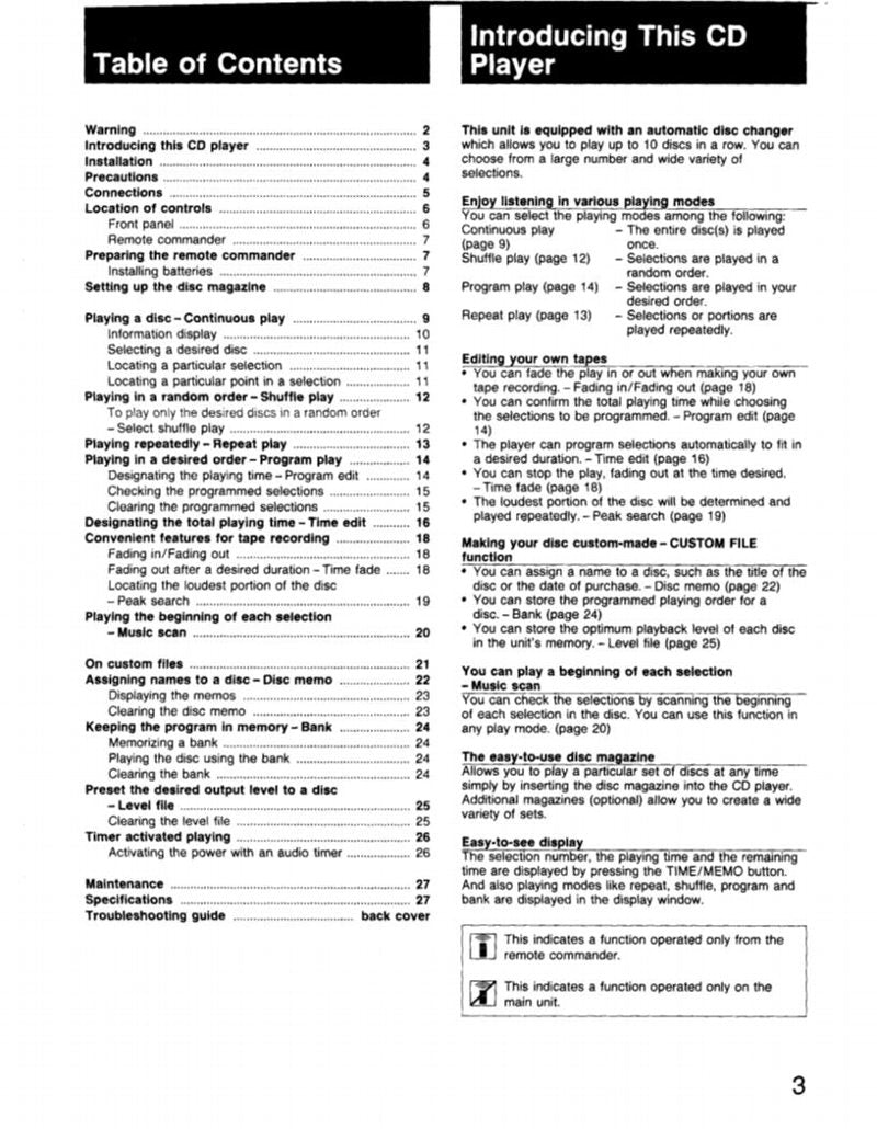 Sony CDPC910 TV Operating Manual