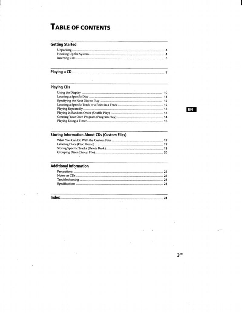 Sony CDPCX255 CDPCX70ES TV Operating Manual