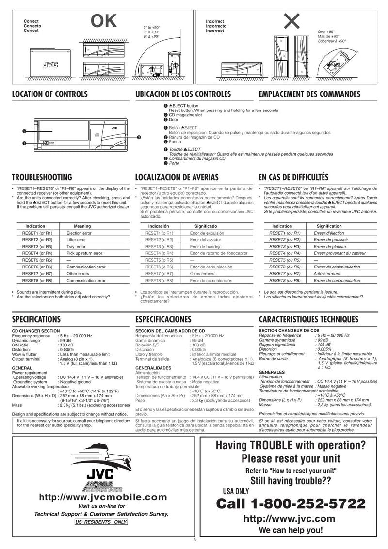 JVC CHX1500 CHX1500RF LVT0975001A Audio System Operating Manual