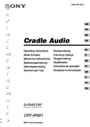 Sony CPFIP001 Audio System Operating Manual