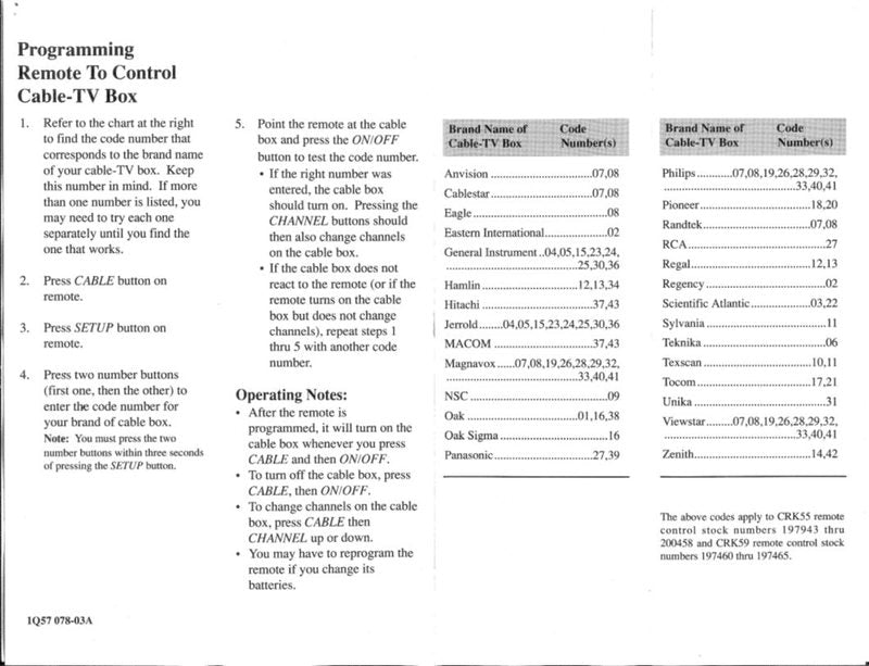 RCA CRK55R TV Operating Manual