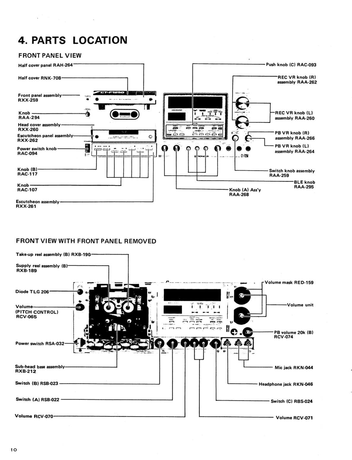 Pioneer CT-F1250 Cassette Tape Deck Service Manual (Pages: 70)