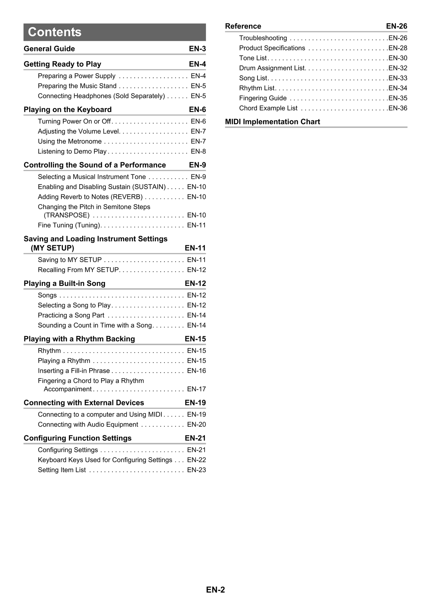 Casio CT-S100 Keyboard Piano Owner's/ User Manual (Pages: 41)
